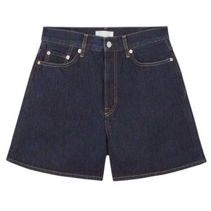 Frank & Oak Tina Jean shorts in blue denim high waist Sz 30 excellent condition
